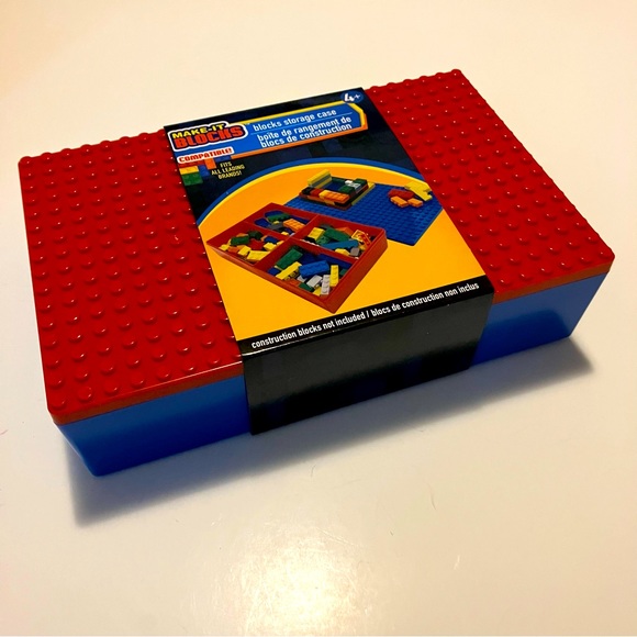 Toys Nwt Lego Storage Box With Lego Turf Play Space Lid Red And Blue